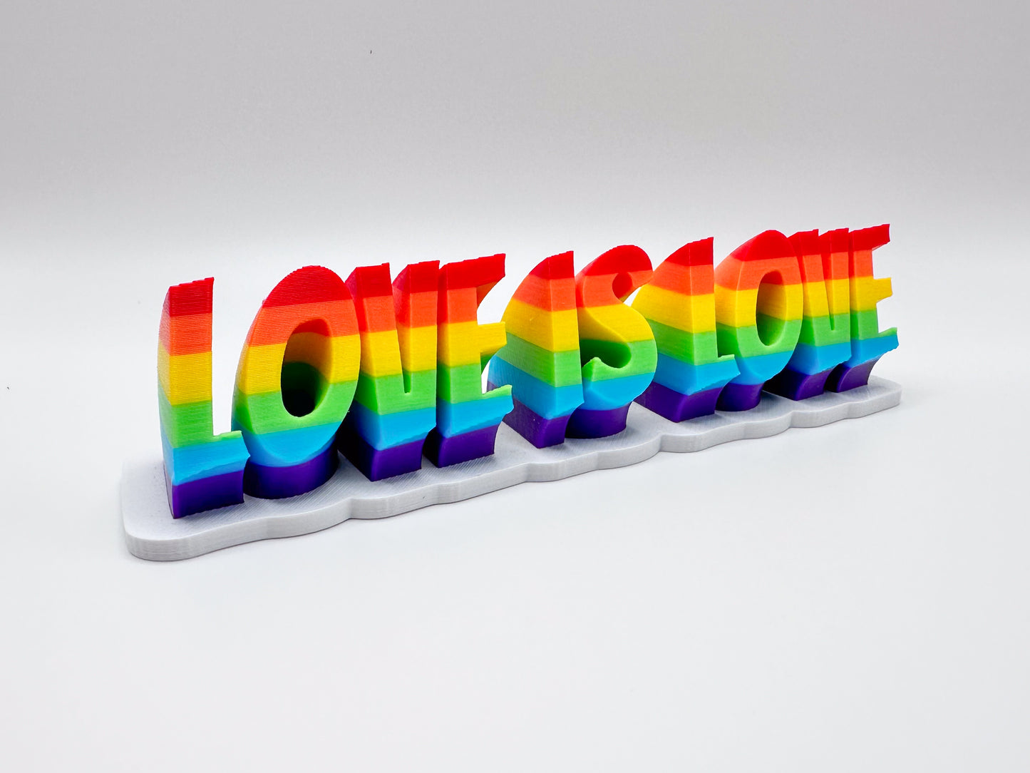 LGBTQ Rainbow Pride 3D Desk Sign (Love is Love)