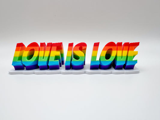 LGBTQ Rainbow Pride 3D Desk Sign (Love is Love)