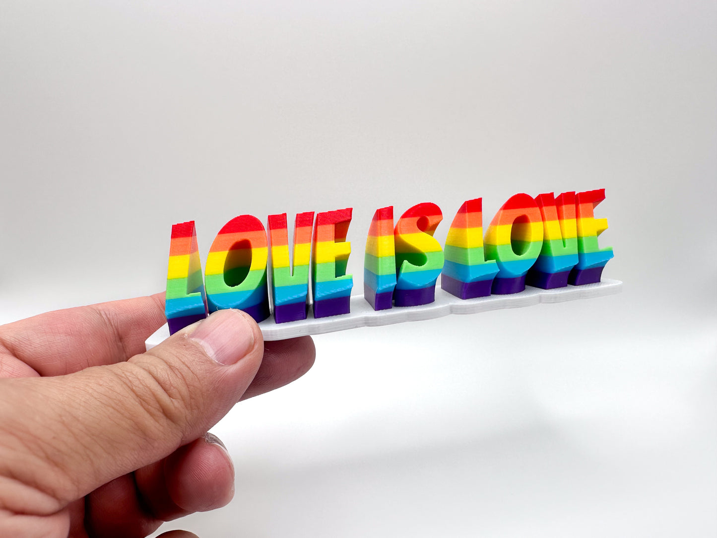 LGBTQ Rainbow Pride 3D Desk Sign (Love is Love)