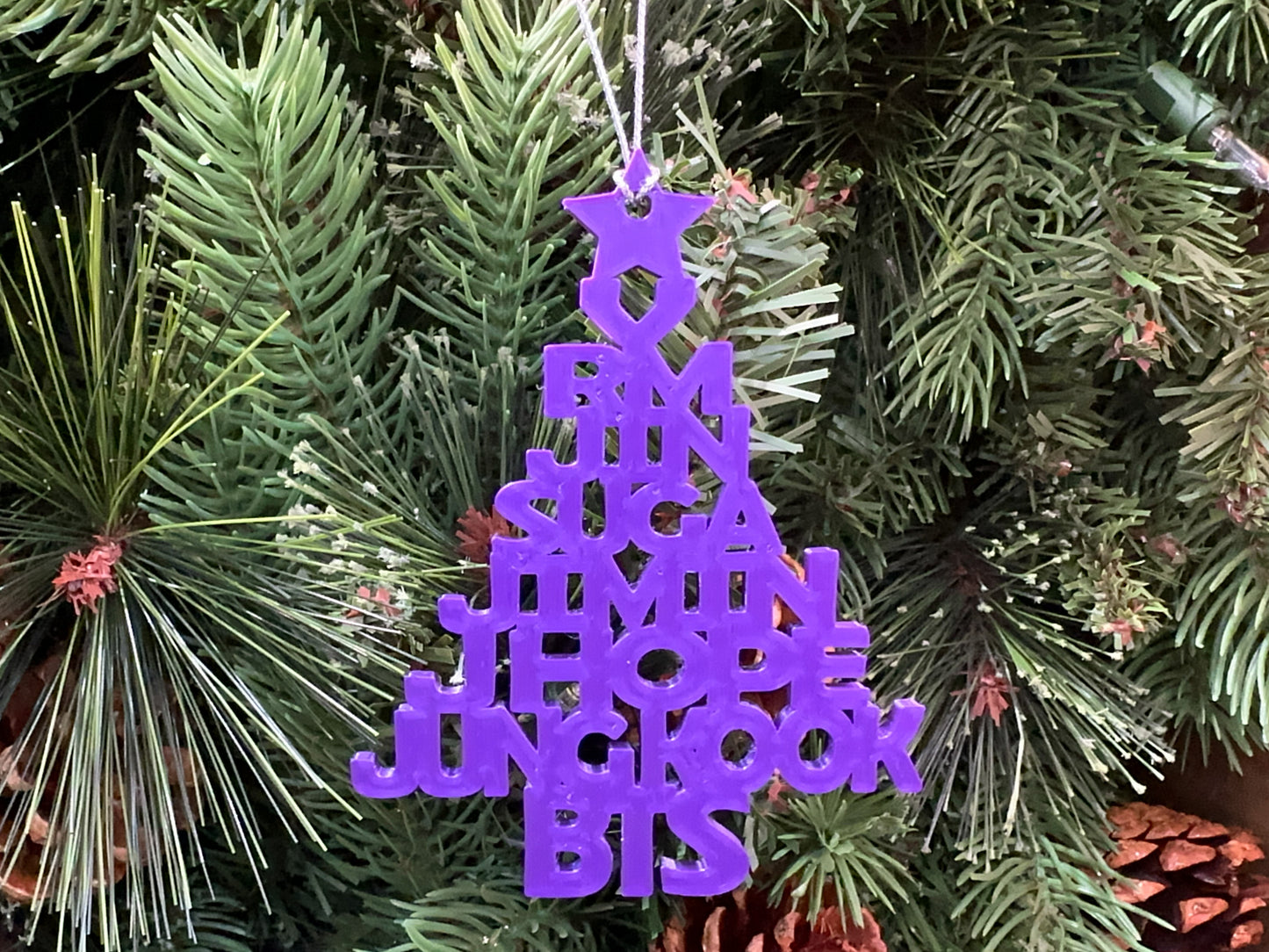 BTS 3D Printed Christmas Tree Ornament