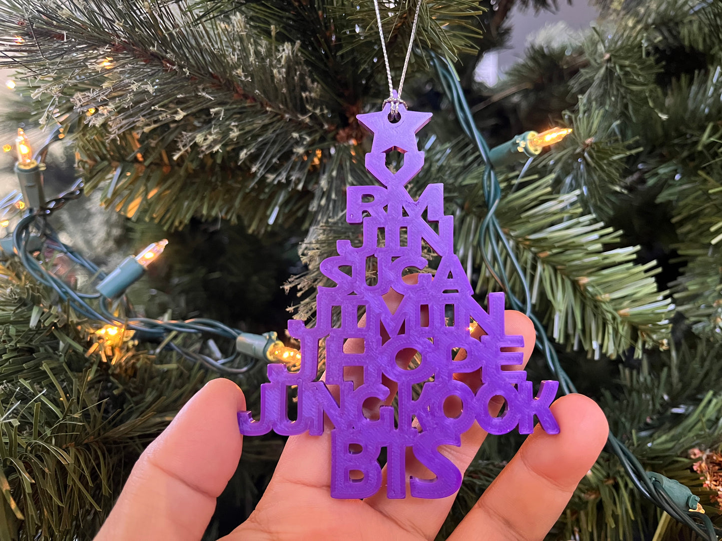 BTS 3D Printed Christmas Tree Ornament