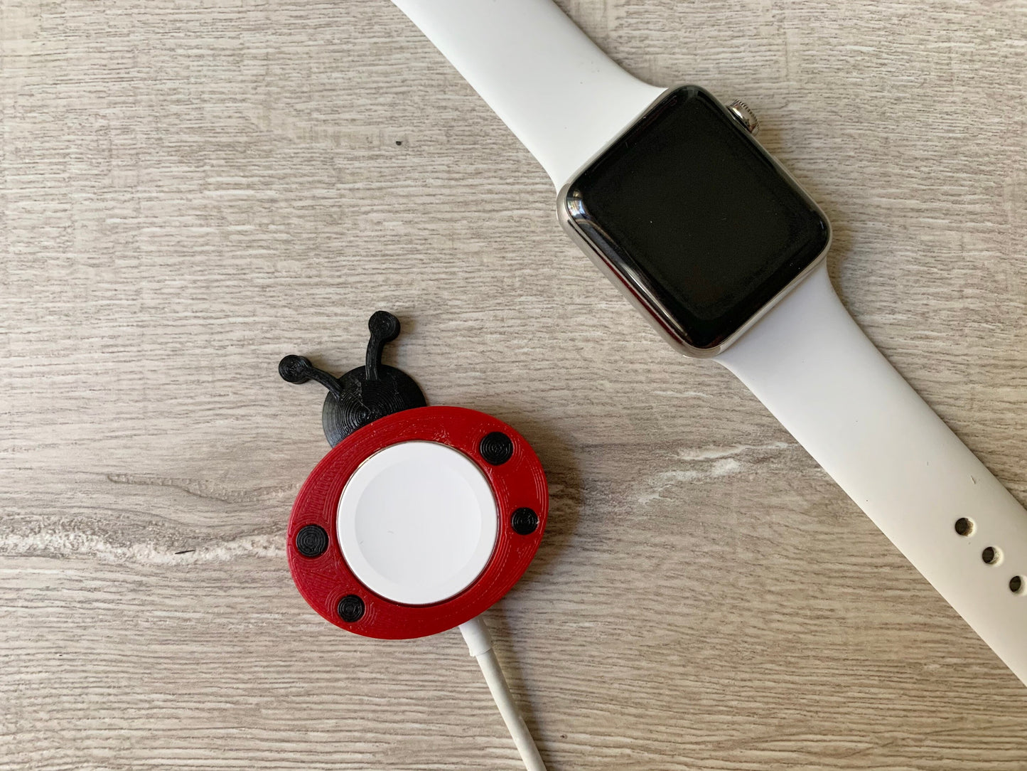 Cute Ladybug Skin/Cover for Apple Watch Charger