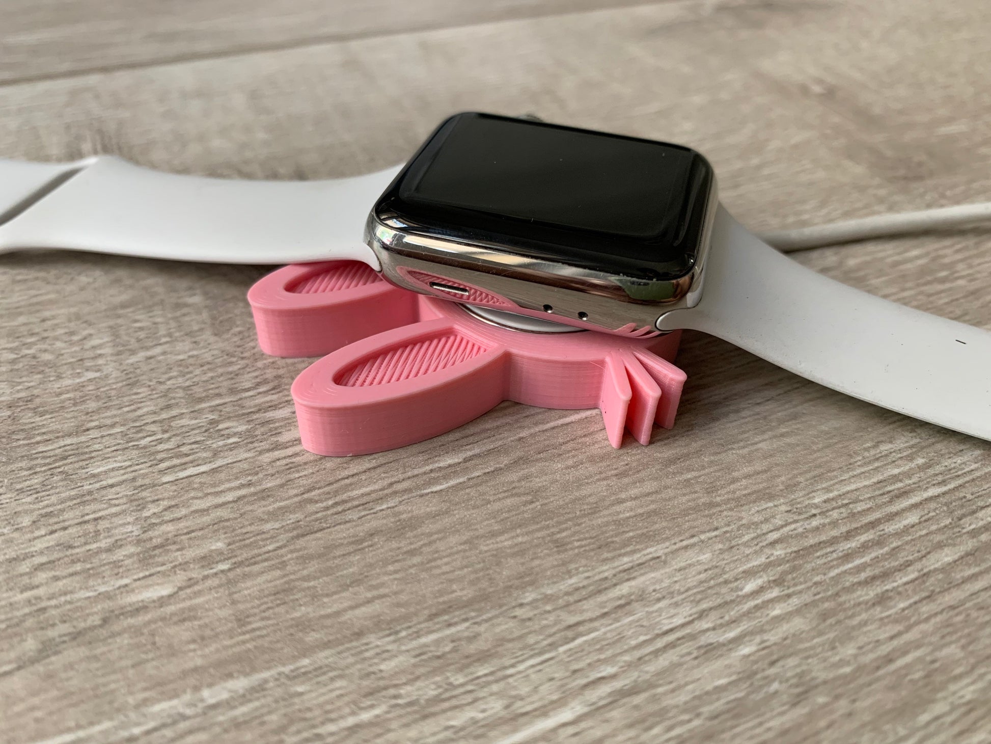 Apple Watch charger cover in the shape of a bunny