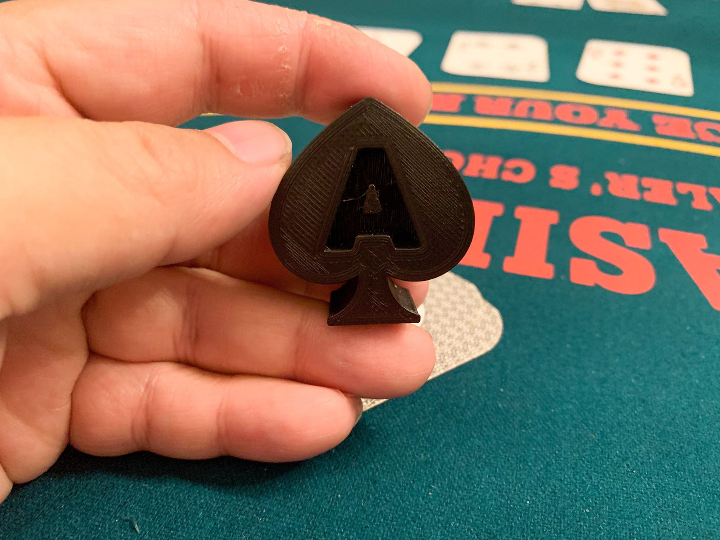 Ace of Spades Poker Card and Chip Protector (3D Printed)