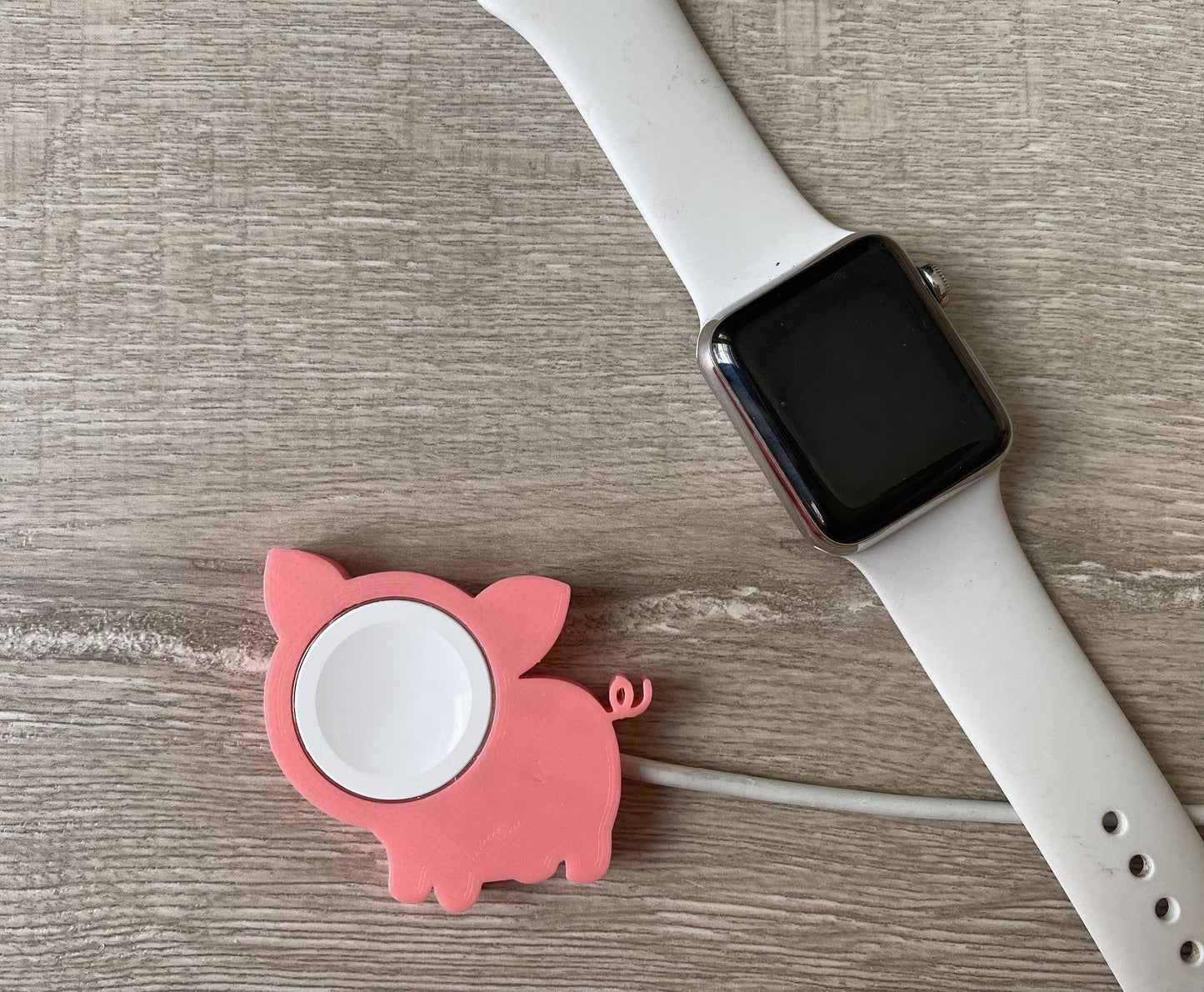 Cute Pig Skin/Cover for Apple Watch Charger