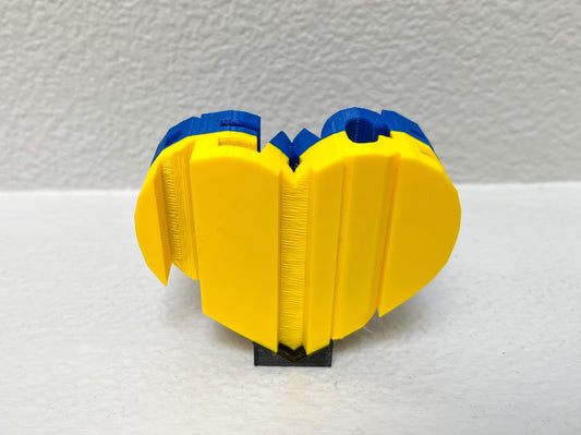 Peace in Ukraine 3D Printed Heart Sculpture