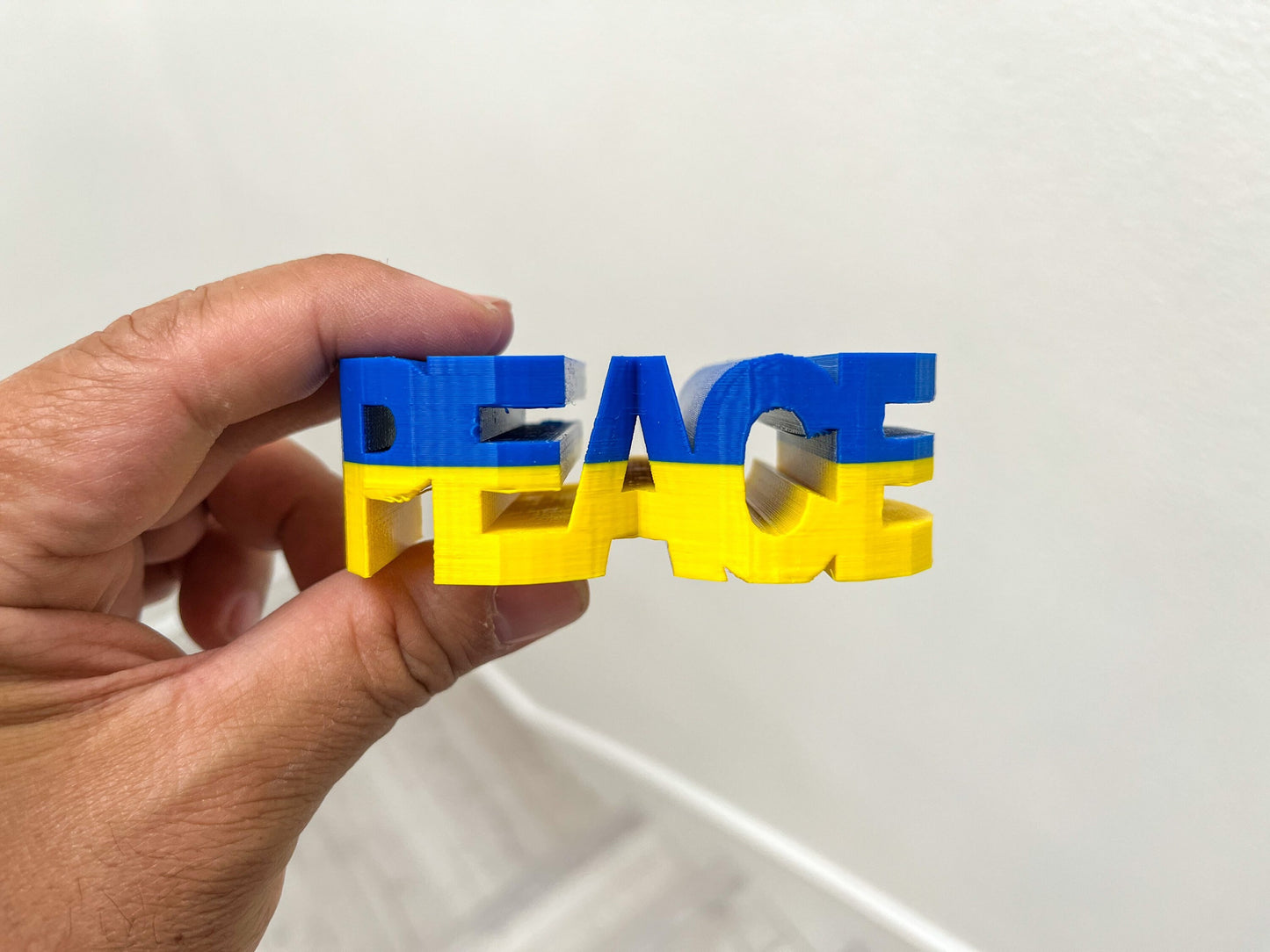 Peace in Ukraine 3D Printed Heart Sculpture