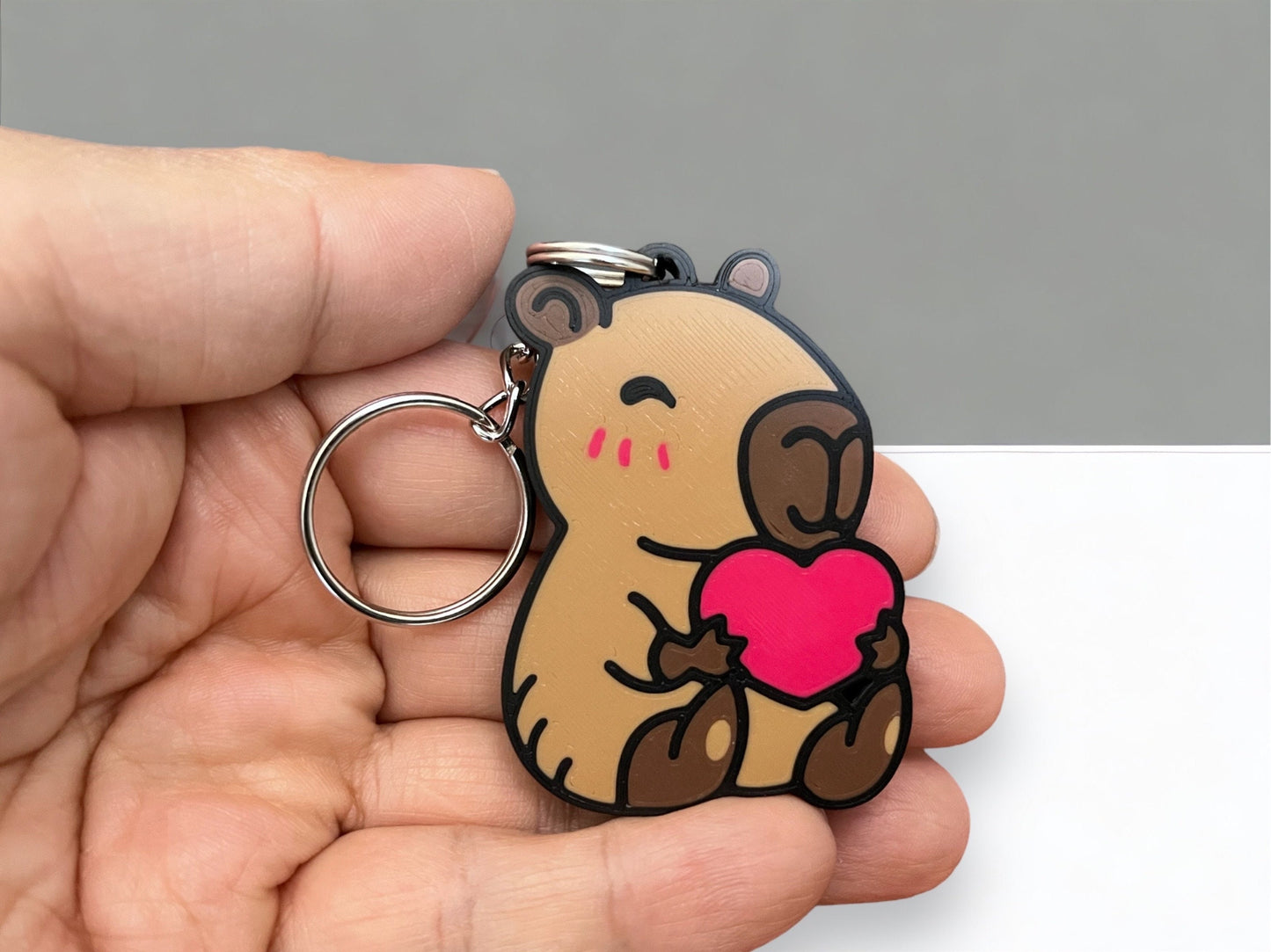 Cute Capybara 3D Printed Keychain