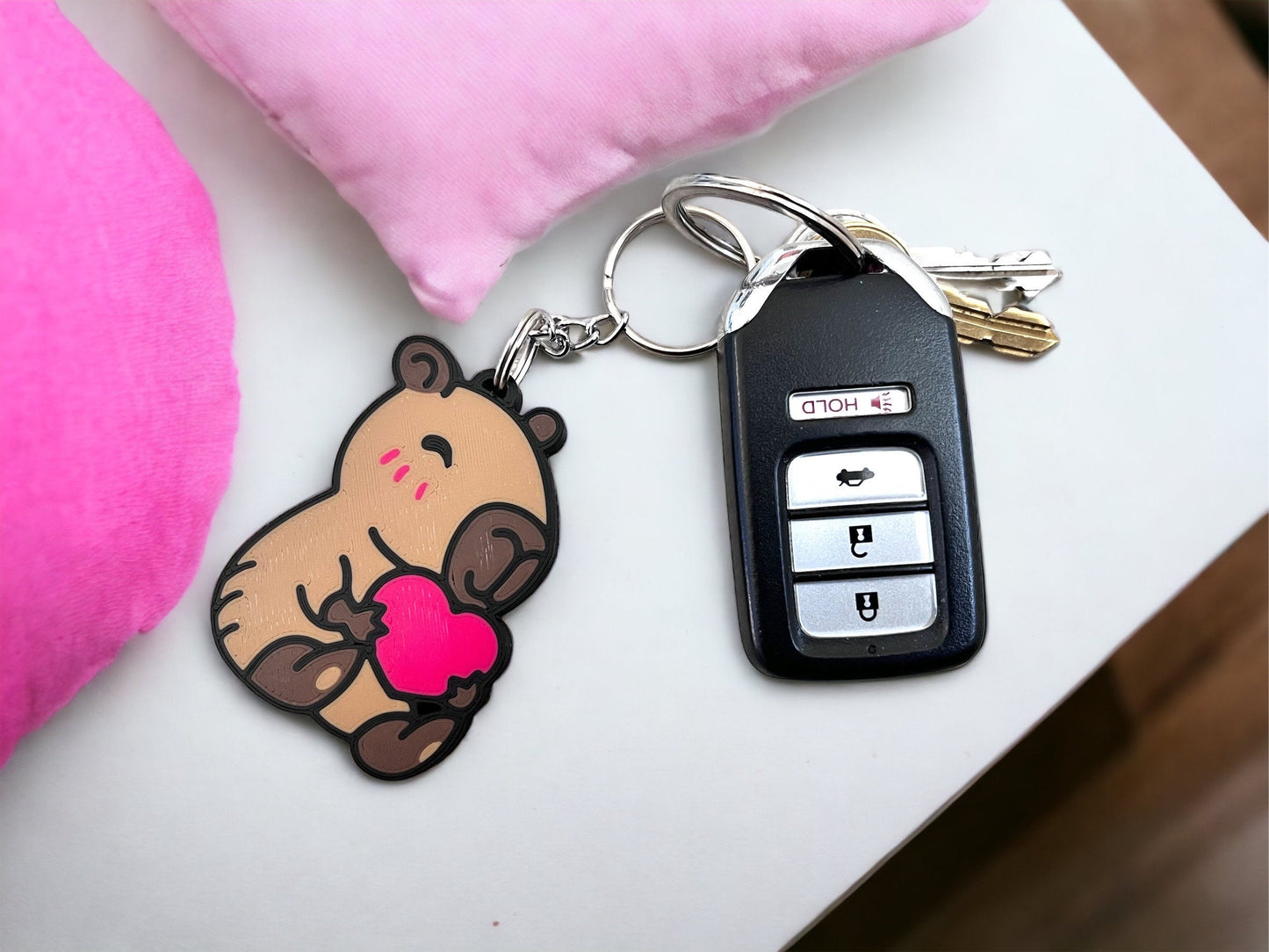 Cute Capybara 3D Printed Keychain