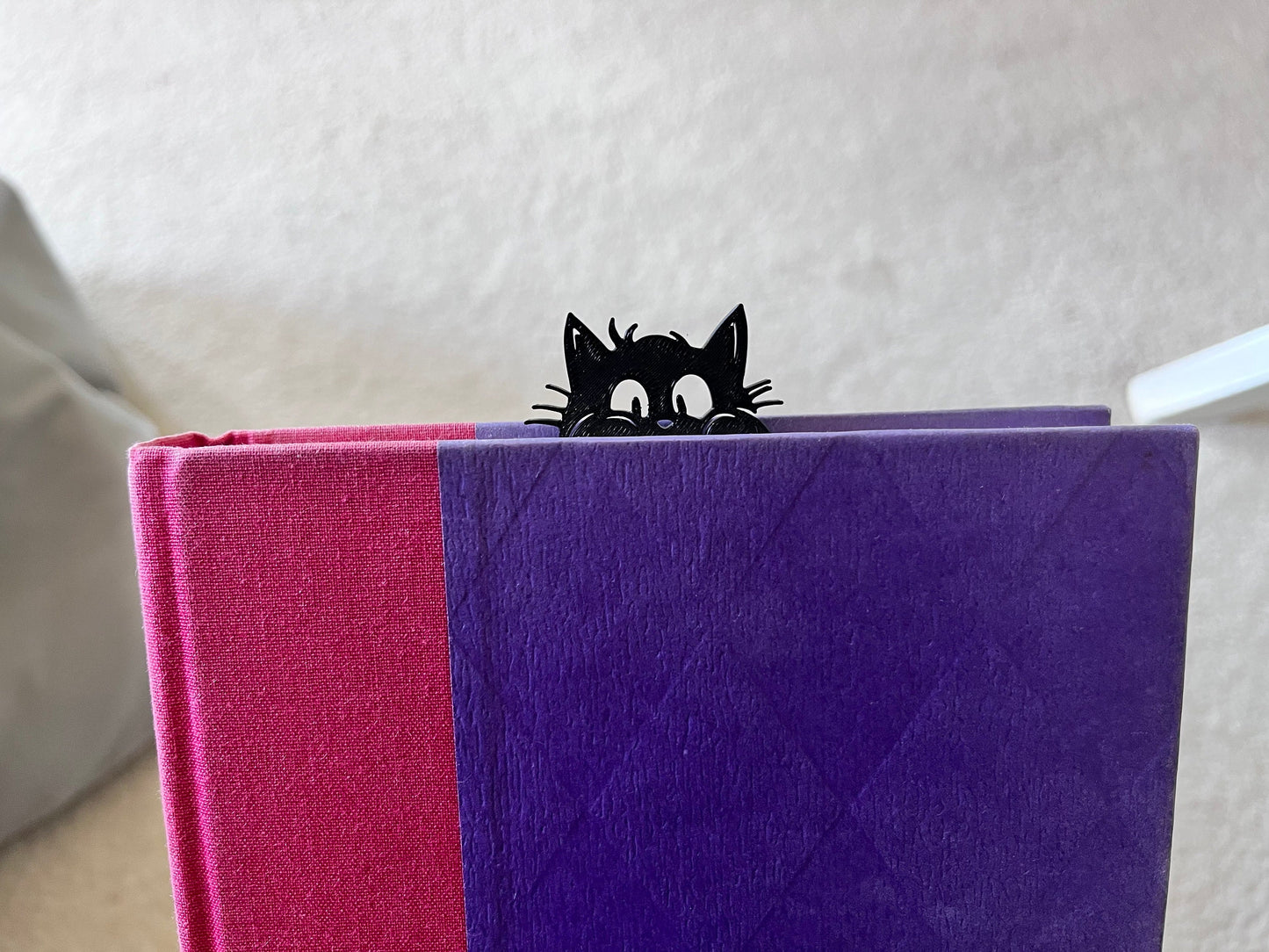 Whimsical Peeking Cat Bookmark