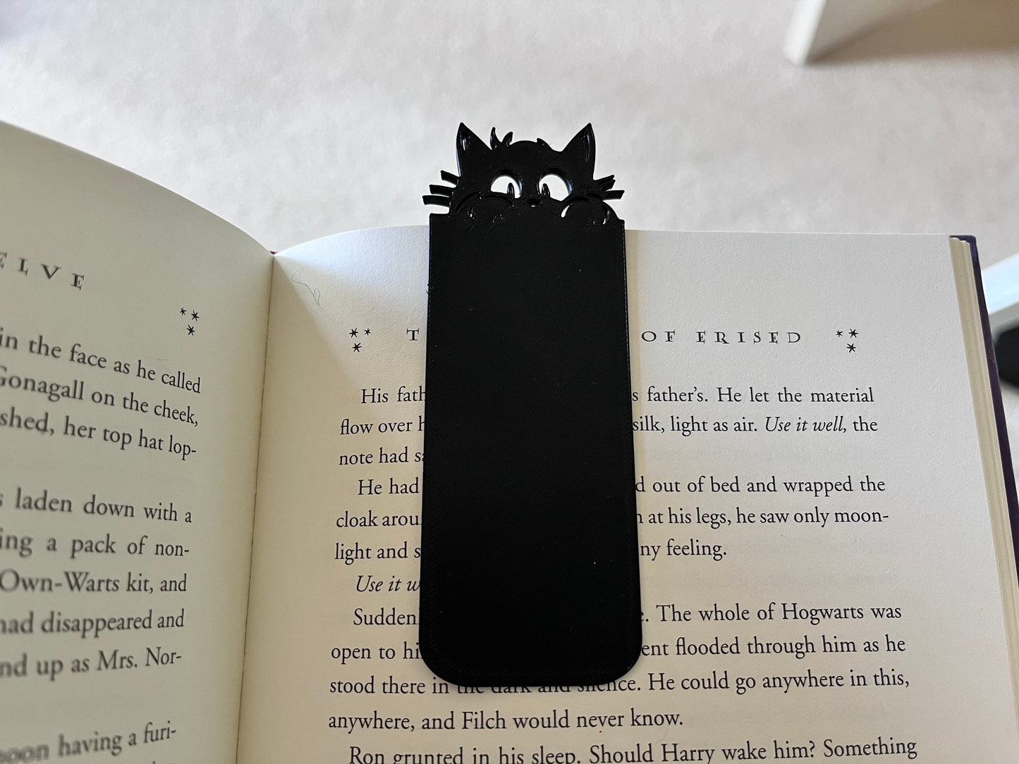 Whimsical Peeking Cat Bookmark