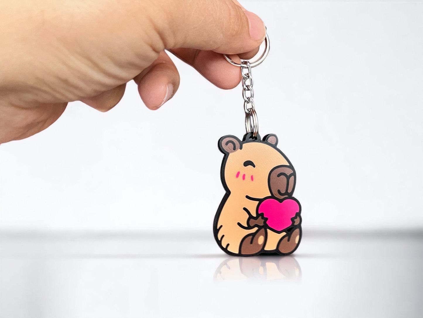 Cute Capybara 3D Printed Keychain